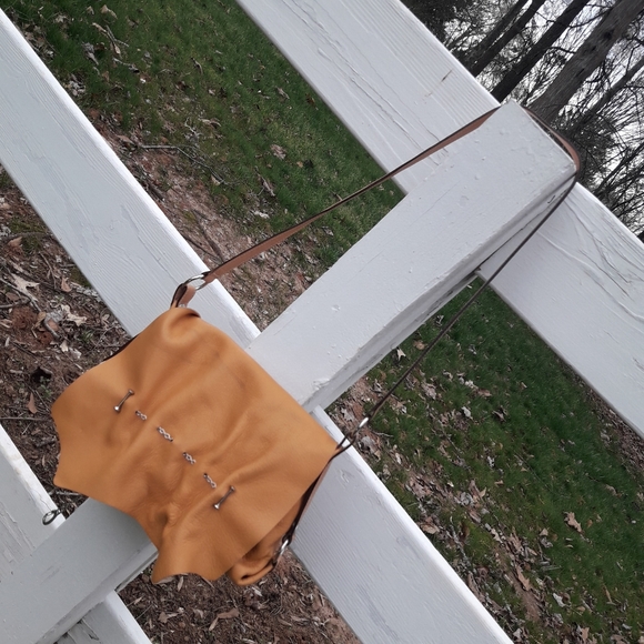 Genuine Leather Purse Natural Raw Soft Leather Bohemian Bag made in Argentina - Picture 15 of 17